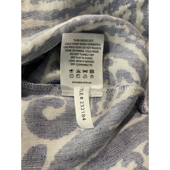 Shona Joy 'Pombeline' Blue Linen Bias Wrap Maxi Skirt Size 4 - Picture 4 of 5